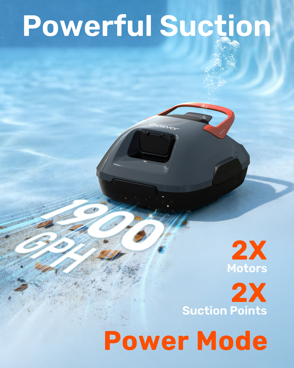 Gosvor Robotic Pool Cleaner Cordless–Automatic Pool Vacuum for Above Ground Pools,90 Min Runtime,Self-Parking Cordless Pool Robot with Powerful Suction,Portable Pool Cleaner for Pools up to 860 sq.ft