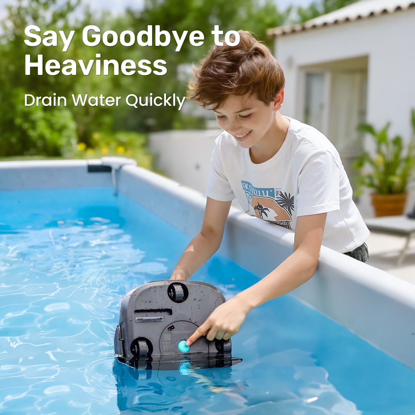 Gosvor LiteVac 800 Cordless Pool Vacuum for Above Ground Pools, Gray