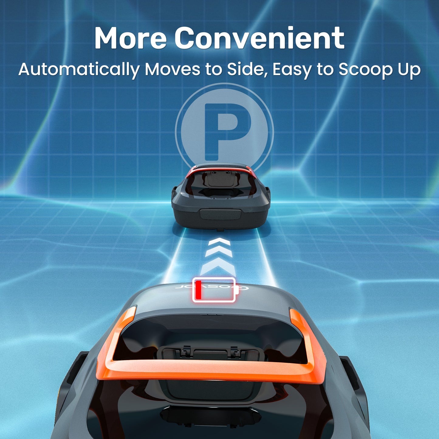 Gosvor LiteVac 800 Cordless Robotic Pool Cleaner , Pool Vacuum for Above-Ground Flat Pools, Orange