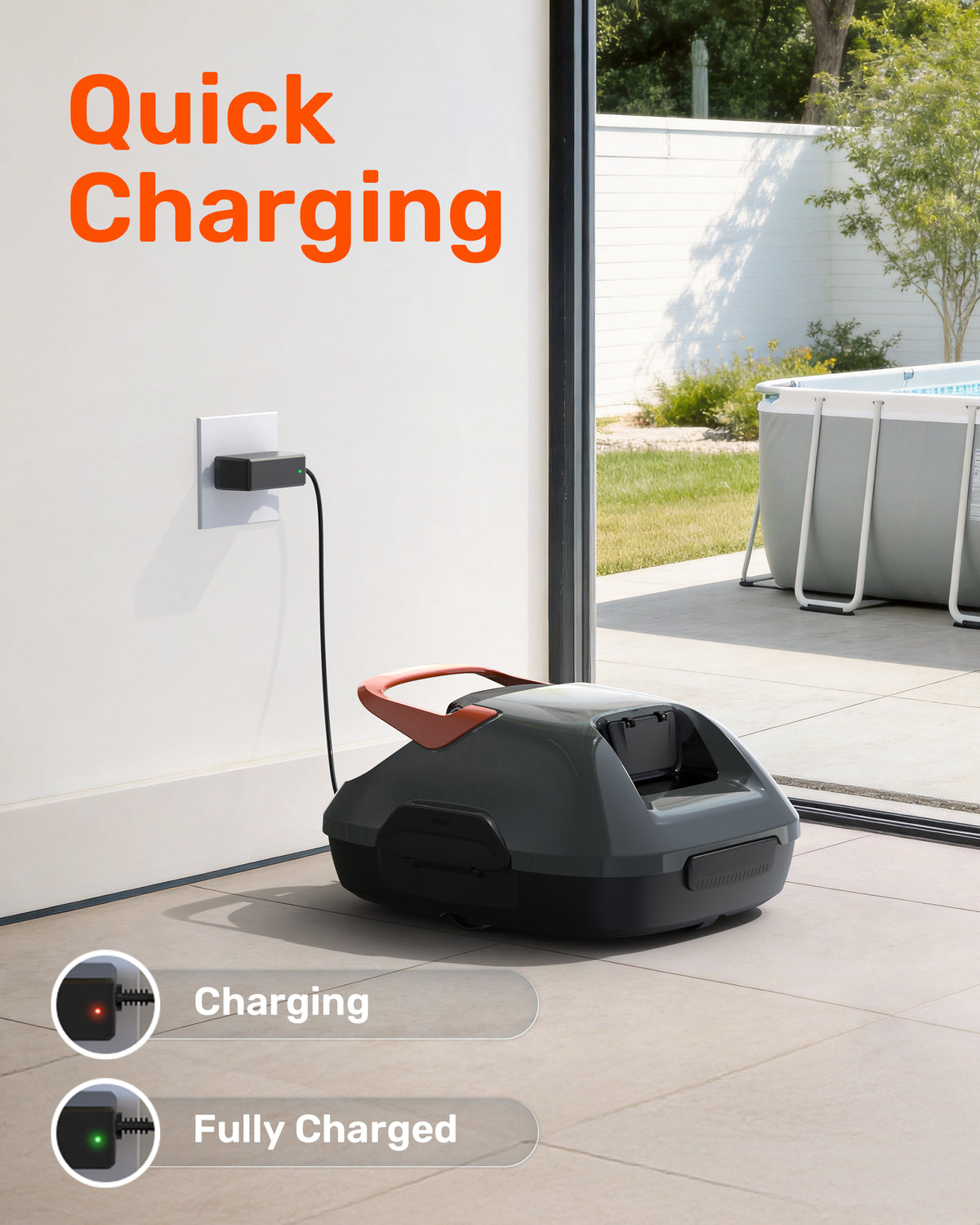 Gosvor Robotic Pool Cleaner Cordless–Automatic Pool Vacuum for Above Ground Pools,90 Min Runtime,Self-Parking Cordless Pool Robot with Powerful Suction,Portable Pool Cleaner for Pools up to 860 sq.ft