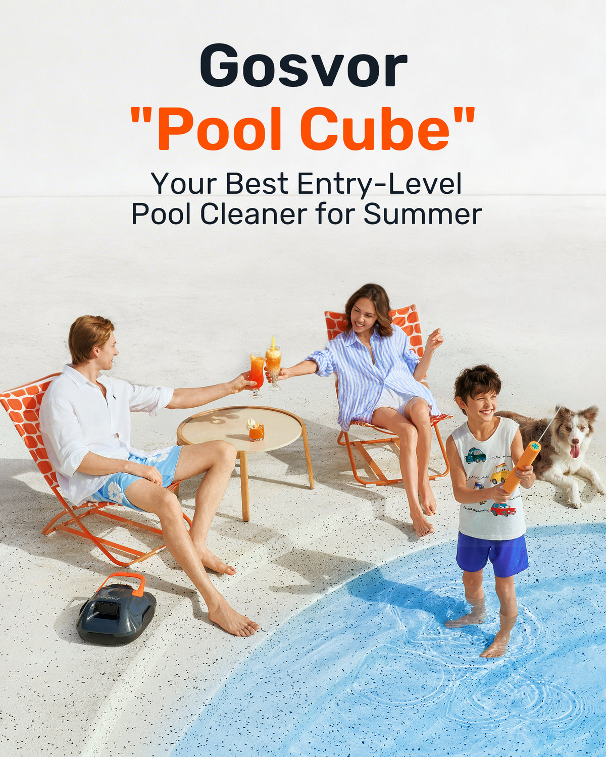 Gosvor Robotic Pool Cleaner Cordless–Automatic Pool Vacuum for Above Ground Pools,90 Min Runtime,Self-Parking Cordless Pool Robot with Powerful Suction,Portable Pool Cleaner for Pools up to 860 sq.ft
